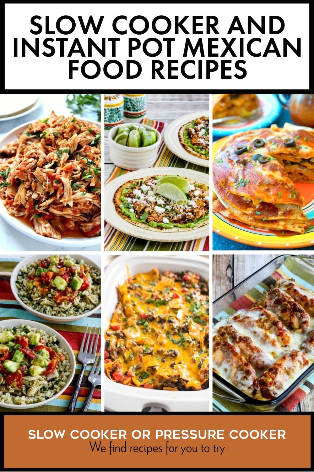 Pinterest image of Slow Cooker and Instant Pot Mexican Food Recipes