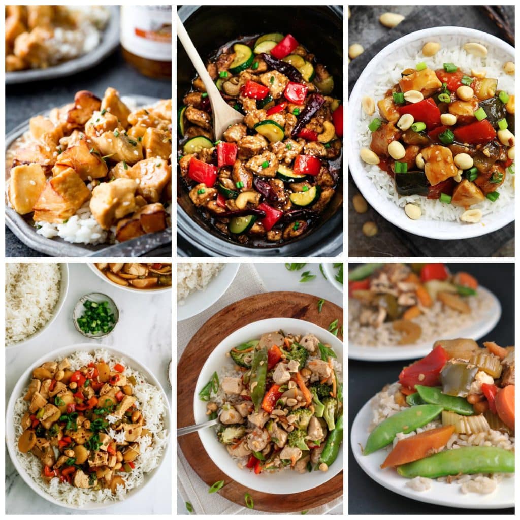Kung Pao Chicken Recipes collage showing featured recipes.