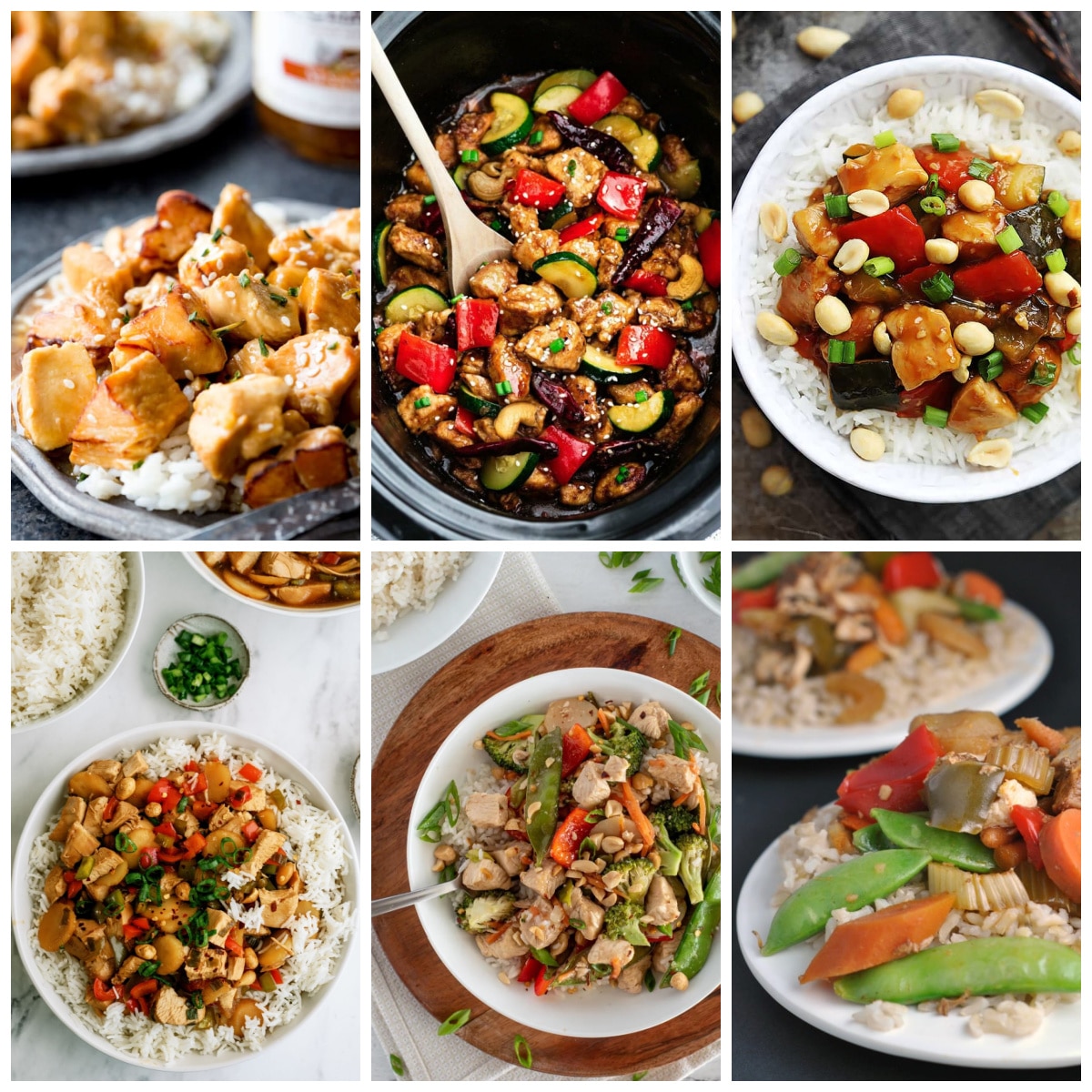 Kung Pao Chicken Recipes collage showing featured recipes.