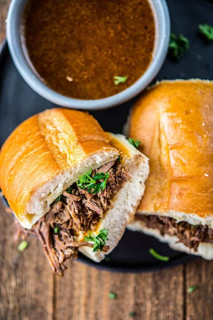 Slow Cooker French Dip Sandwich with Caramelized Onions - Skinnytaste