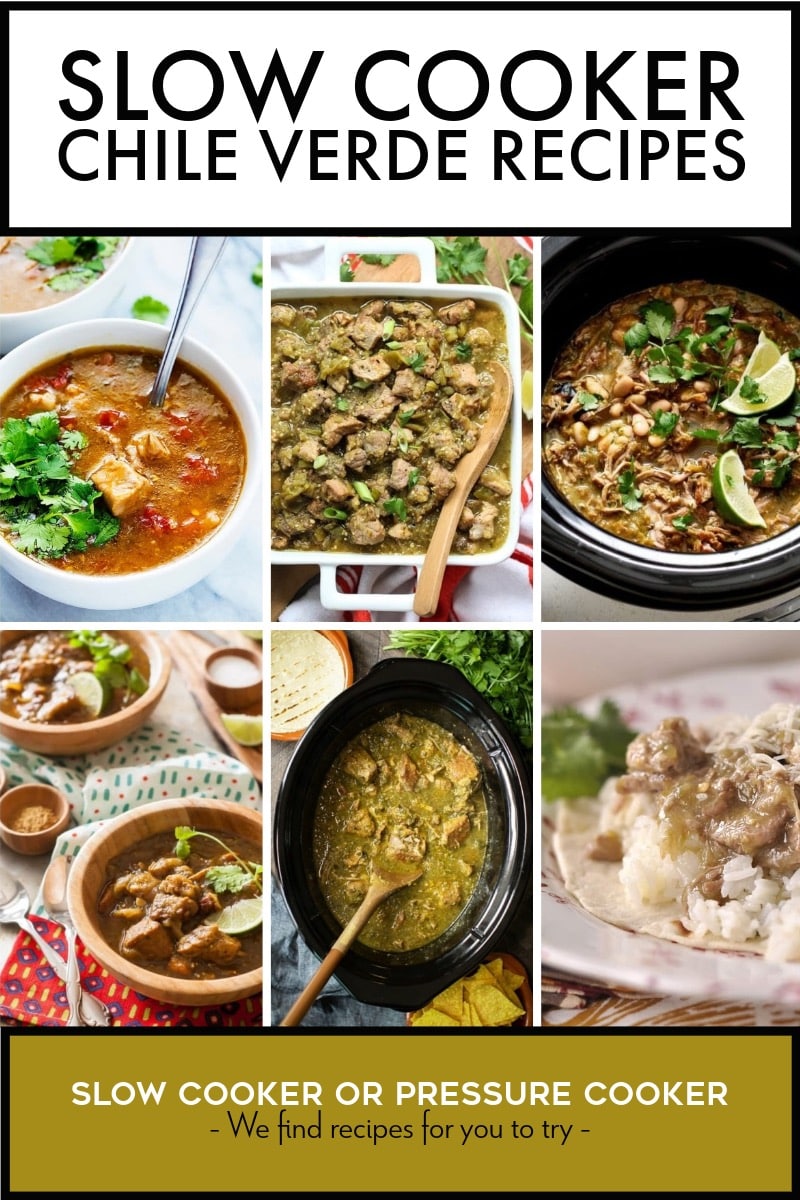 Pinterest image of Slow Cooker Chile Verde Recipes