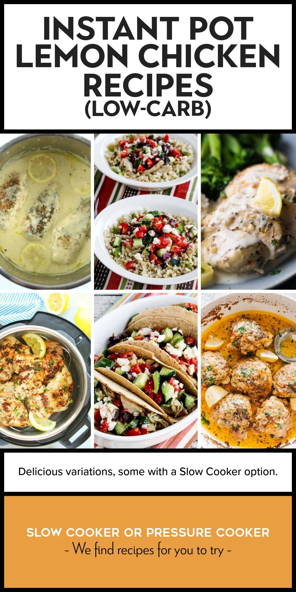 Pinterest image of Instant Pot Lemon Chicken Recipes (Low-Carb)