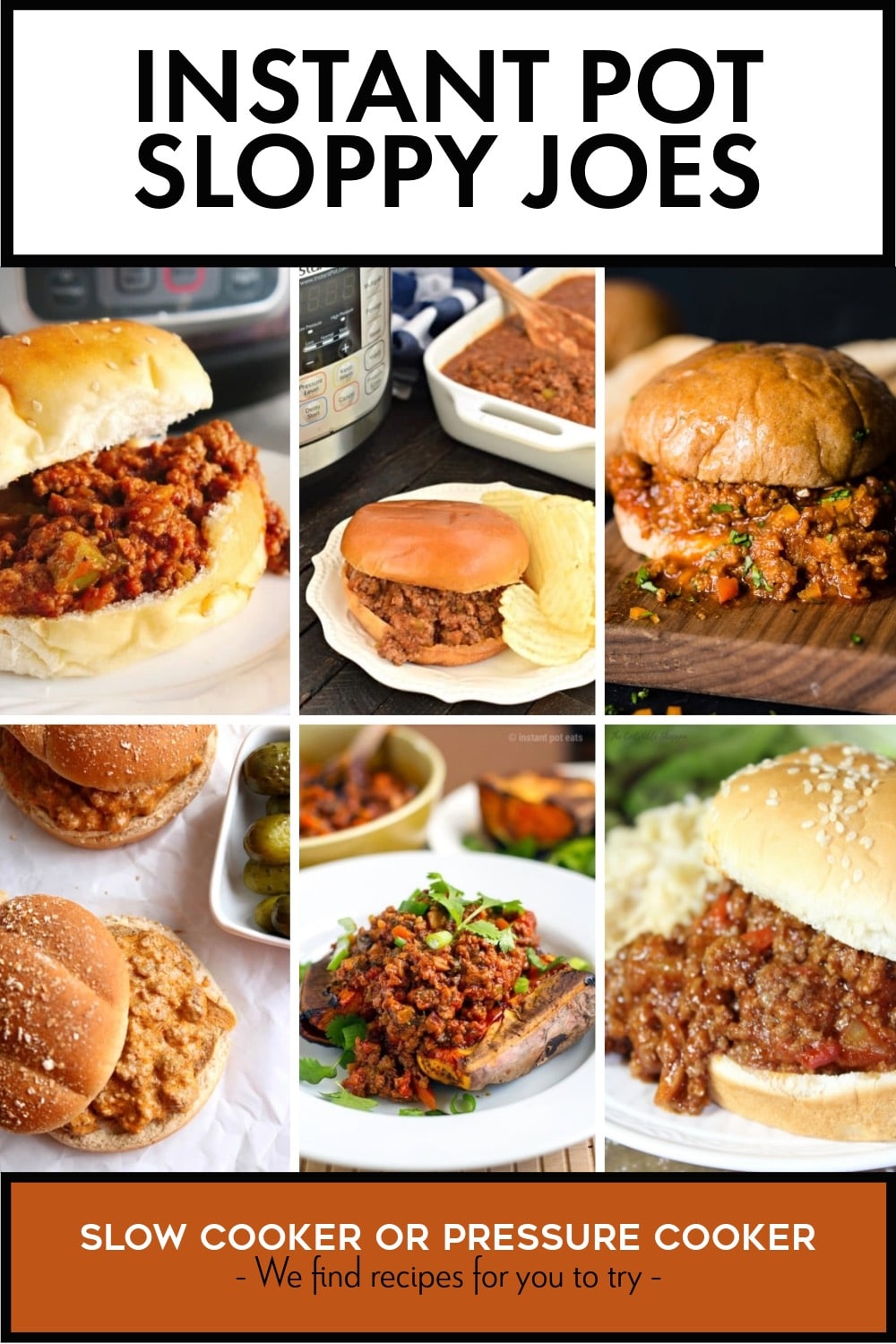 Pinterest image of Instant Pot Sloppy Joes