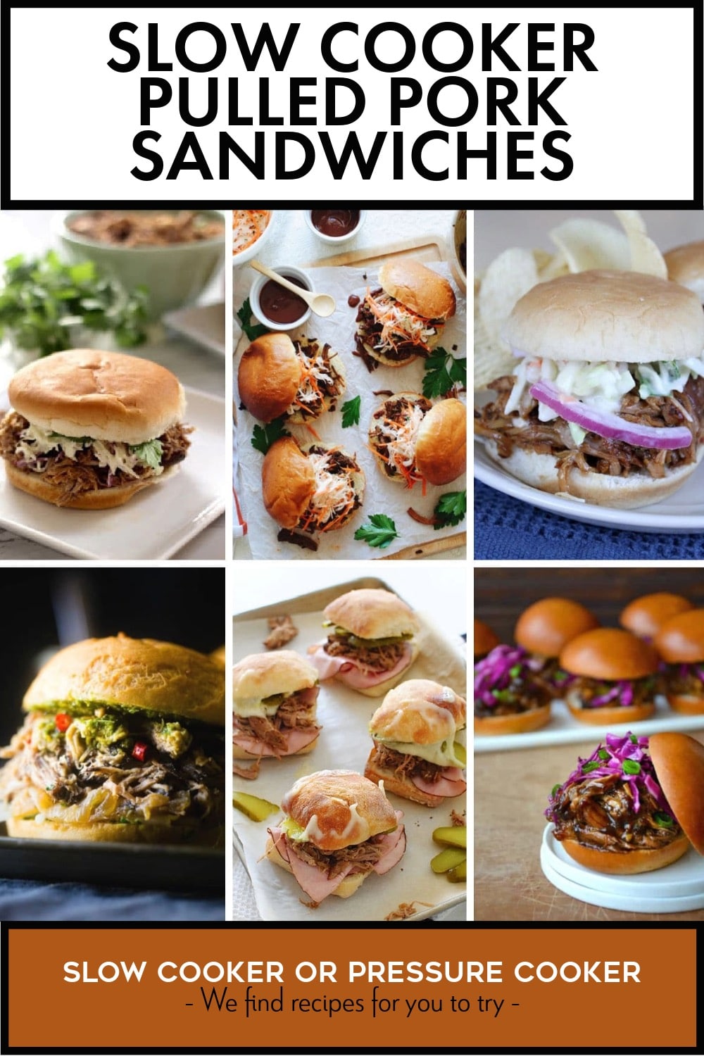 Pinterest image of Slow Cooker Pulled Pork Sandwiches