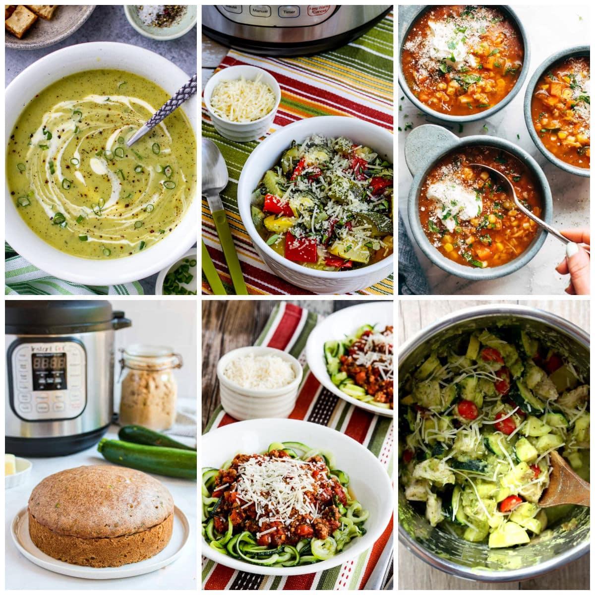 Instant Pot Zucchini Recipes collage of featured recipes