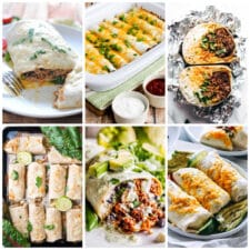 Slow Cooker or Instant Pot Burritos collage showing featured recipes.