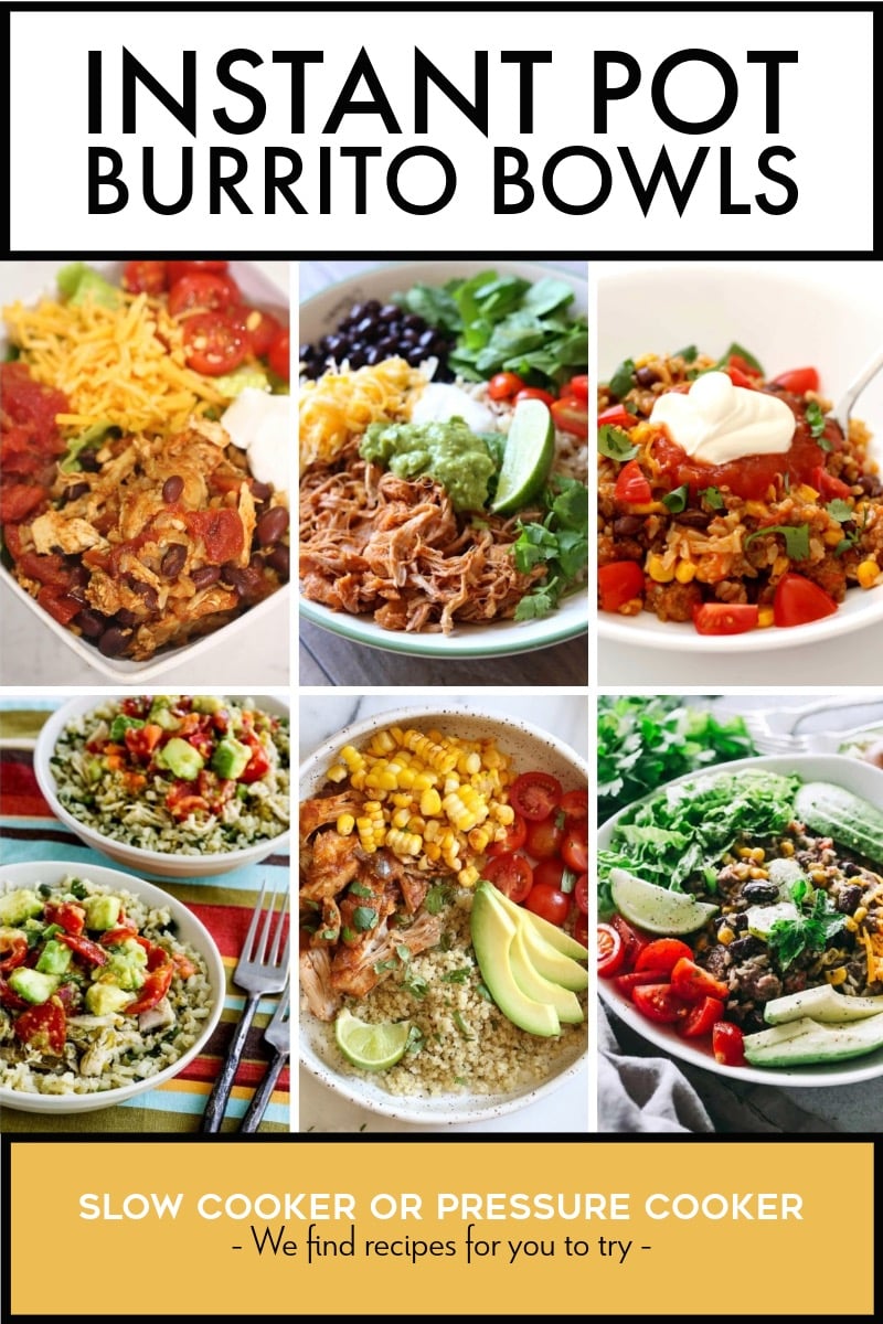 Pinterest image of Instant Pot Burrito Bowls