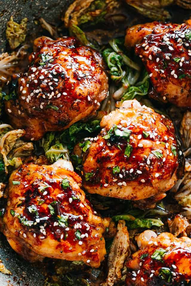Instant Pot Sticky Chicken Thighs from Diethood