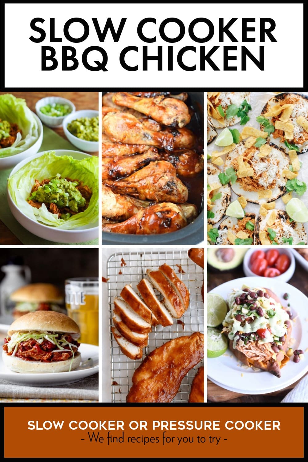 Pinterest image of Slow Cooker BBQ Chicken