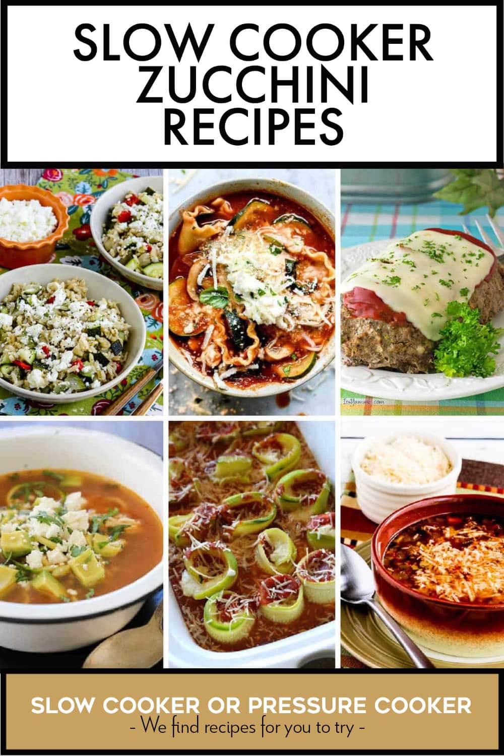 Pinterest image of Slow Cooker Zucchini Recipes