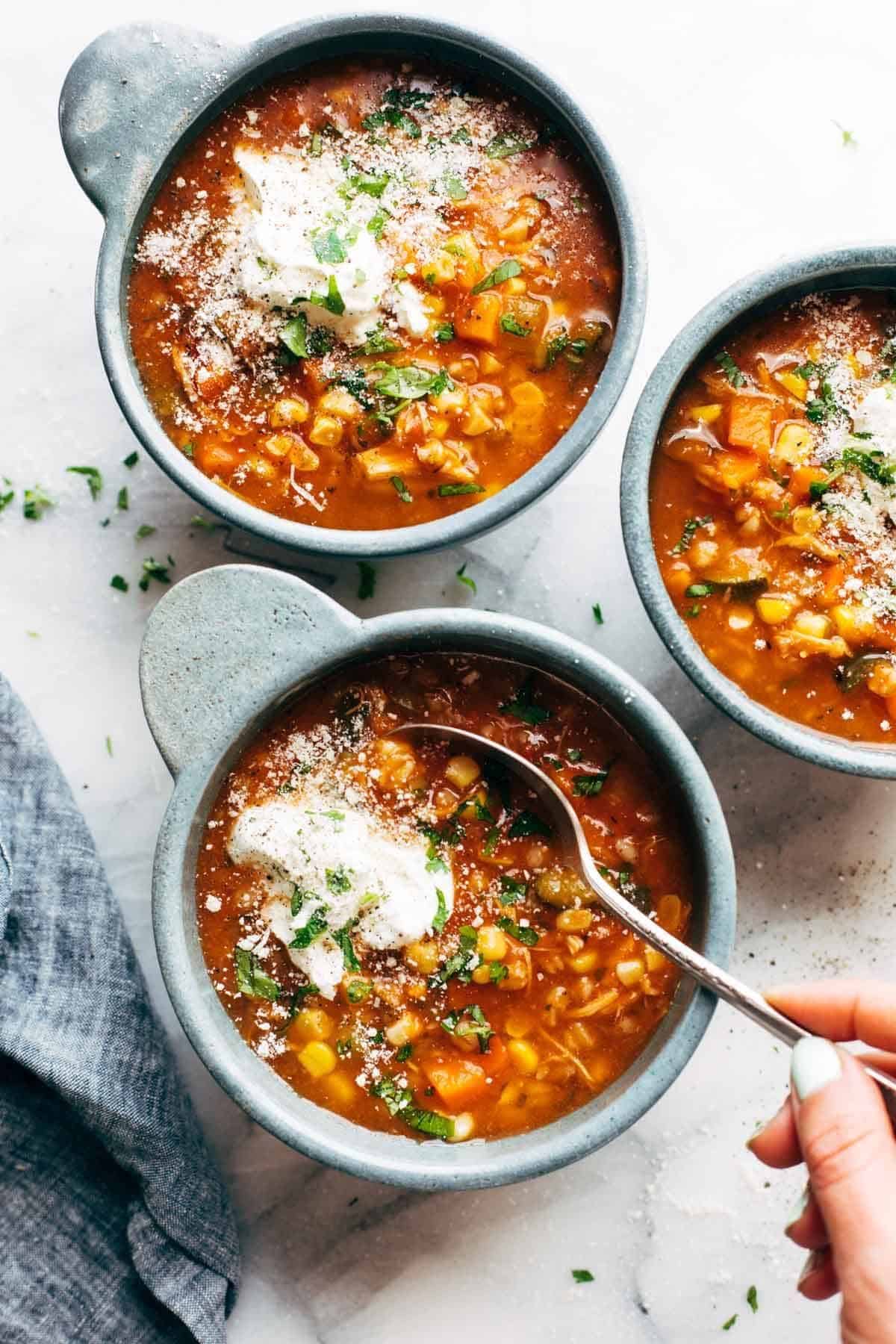 Clean Eating Instant Pot Summer Soup from Pinch of Yum
