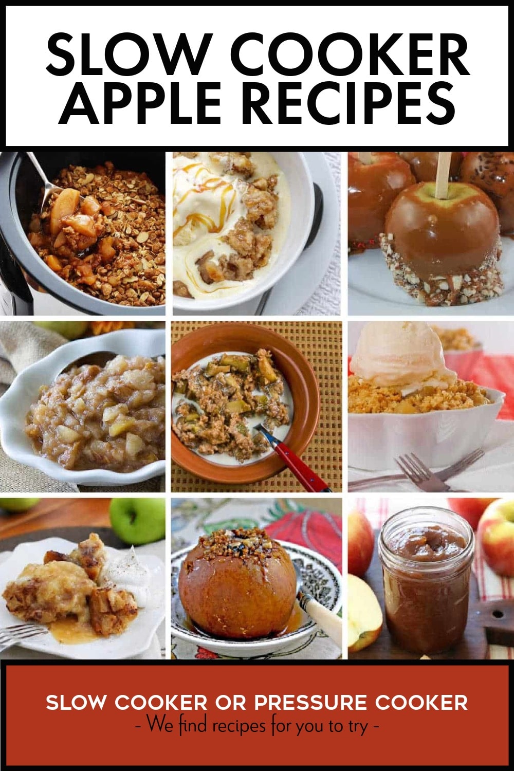 Pinterest image of Slow Cooker Apple Recipes