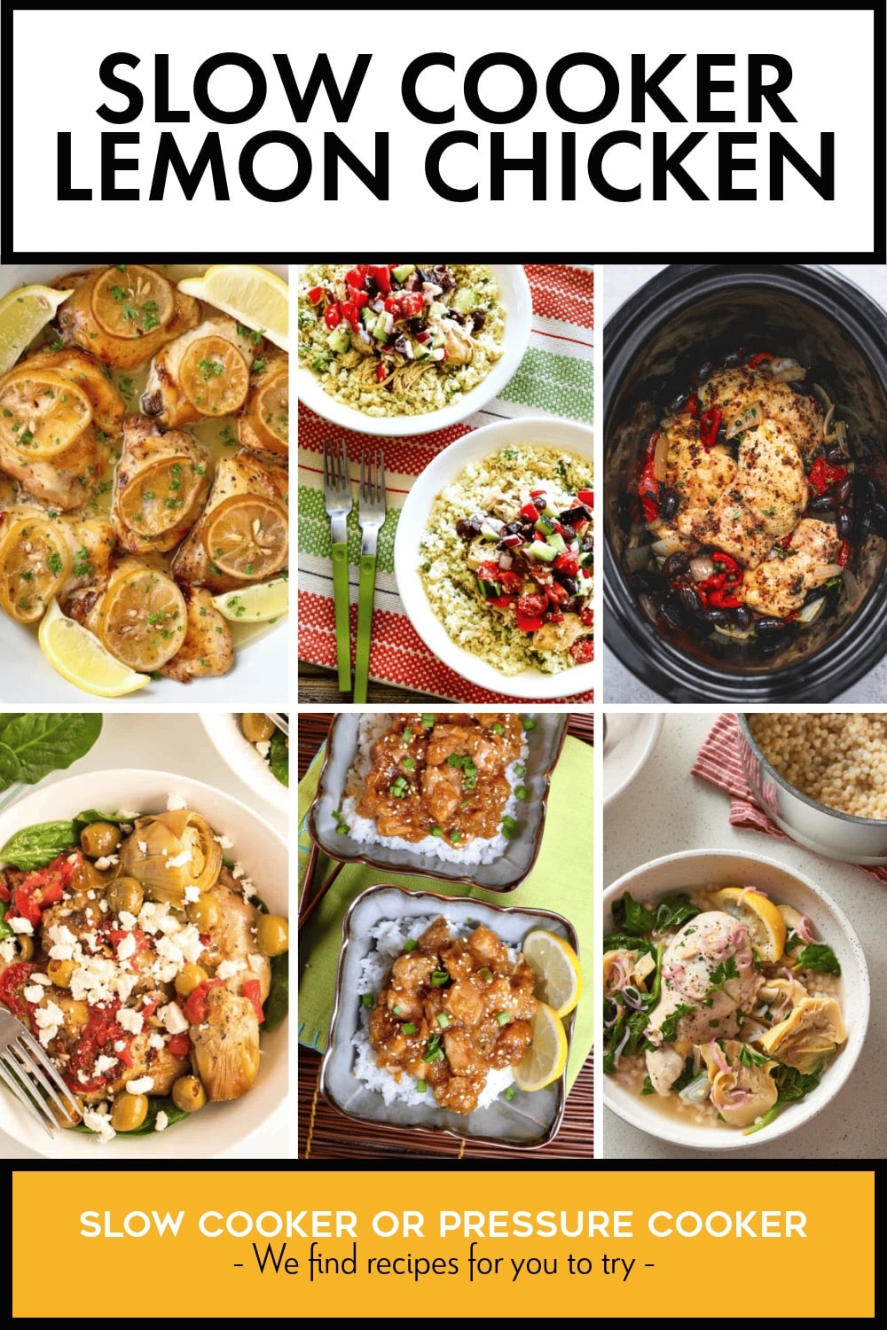 Pinterest image of Slow Cooker Lemon Chicken