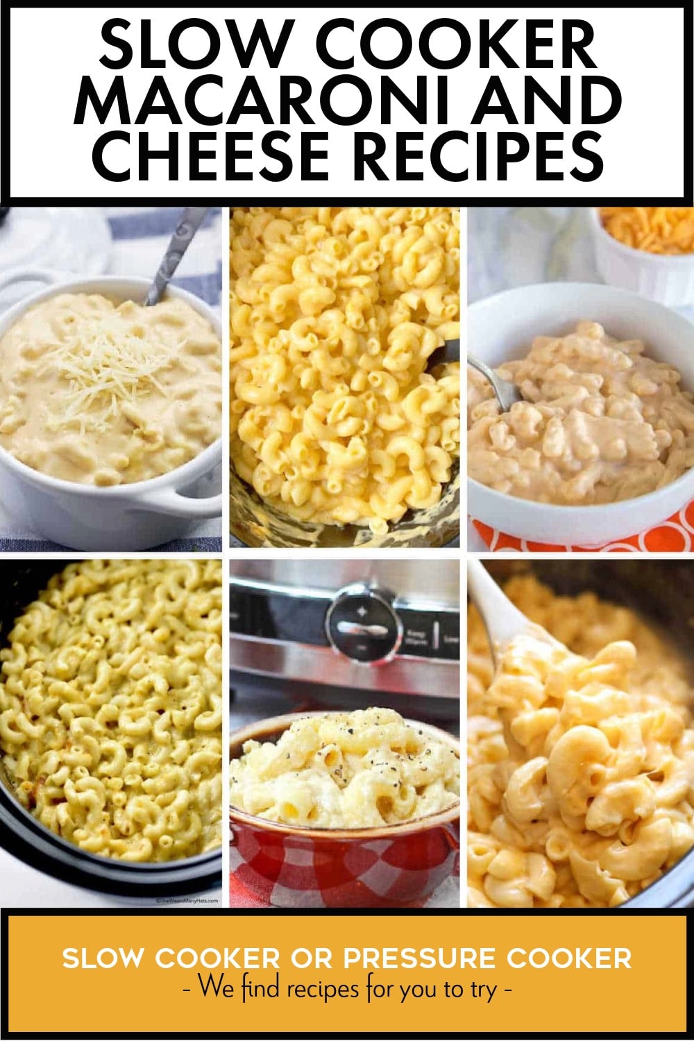Pinterest image of Slow Cooker Macaroni and Cheese Recipes