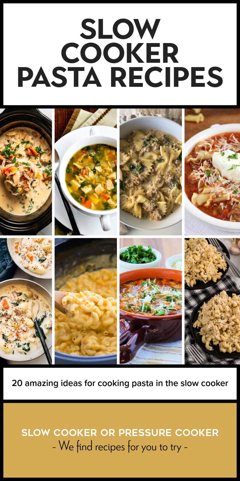 Pinterest image of Slow Cooker Pasta Recipes