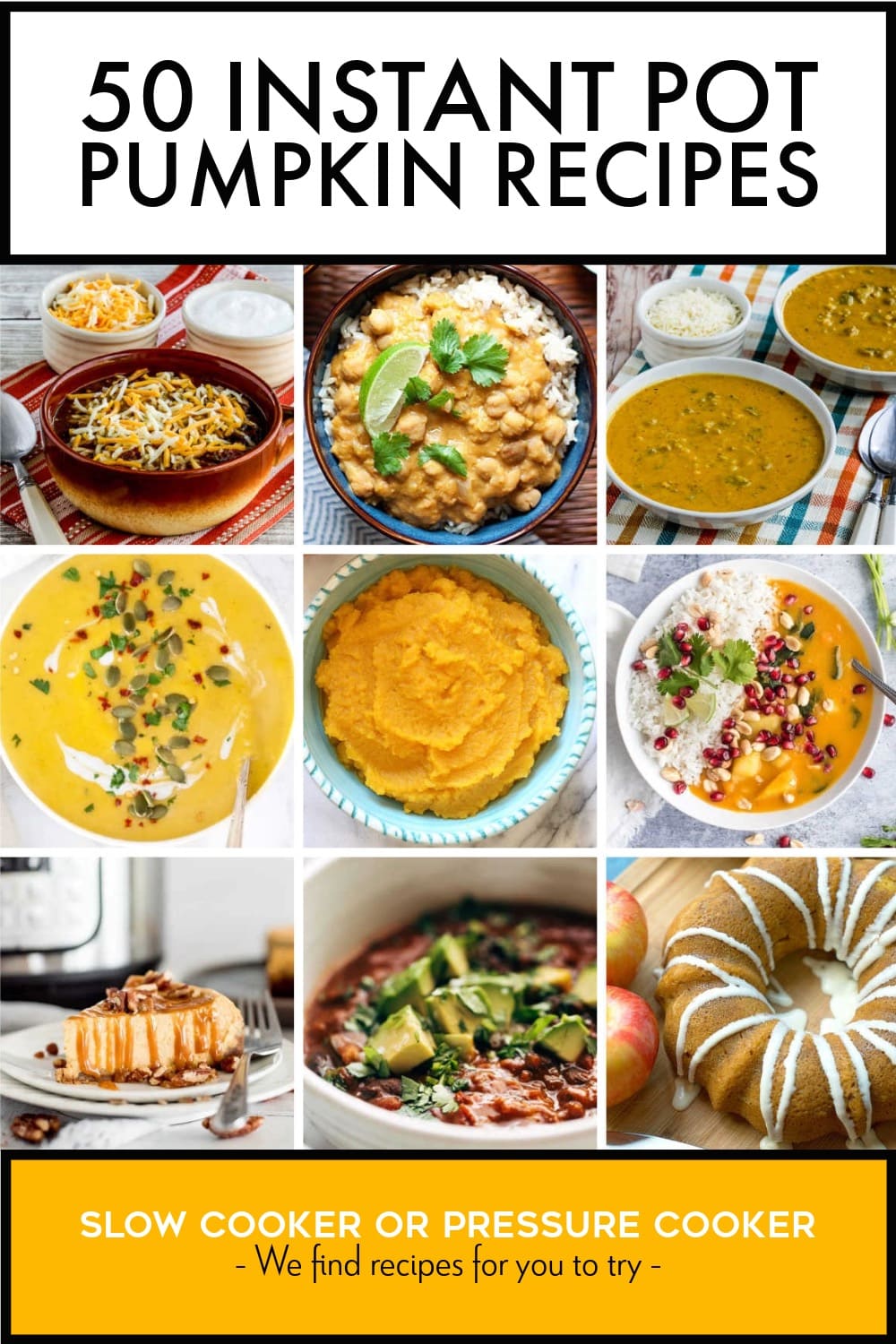 Pinterest image of 50 Instant Pot Pumpkin Recipes