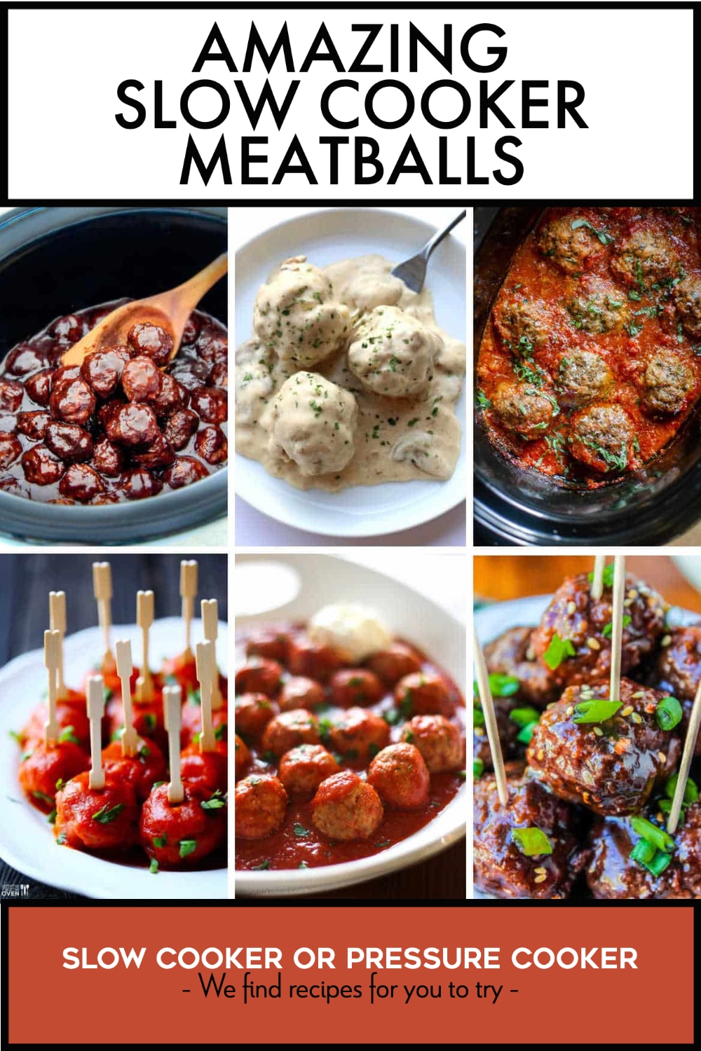 Pinterest image of Amazing Slow Cooker Meatballs