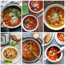Instant Pot Minestrone Soup Recipes collage showing featured recipes.