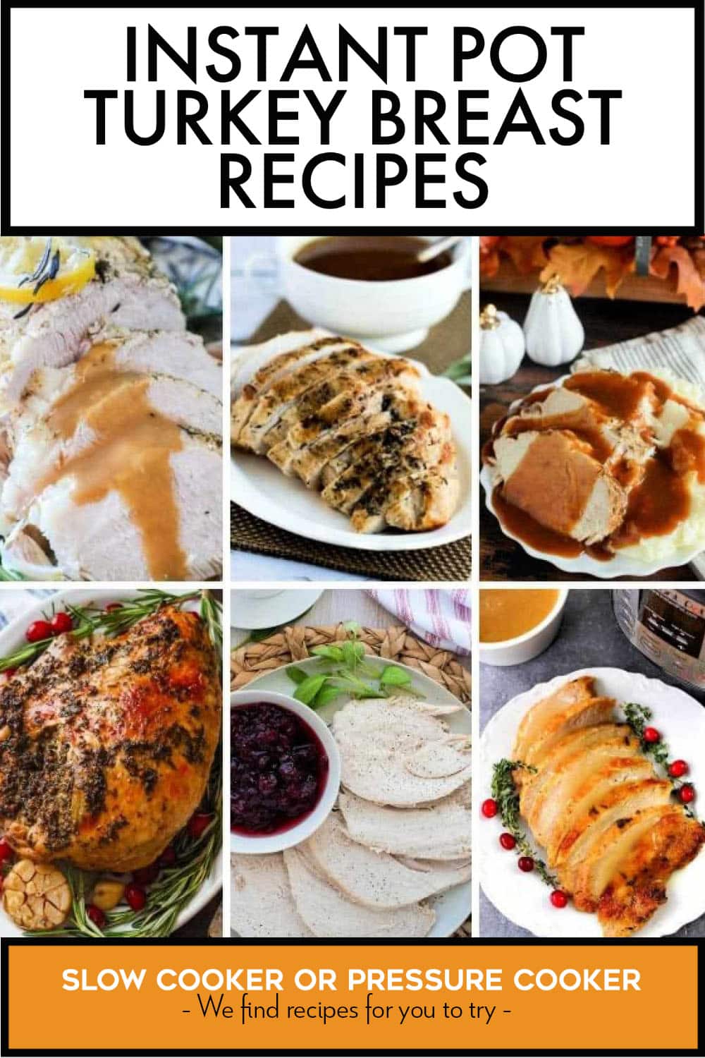 Pinterest image of Instant Pot Turkey Breast Recipes