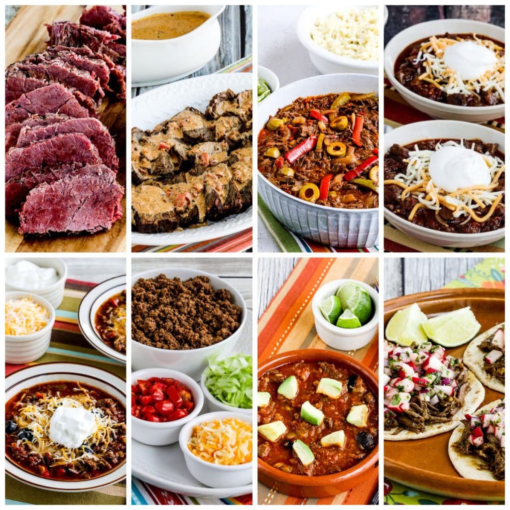 Instant Pot Beef Recipes (Low-Carb and Keto) collage showing featured recipes