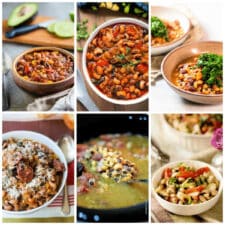Slow Cooker or Instant Pot Black-Eyed Peas Recipes collage of featured recipes