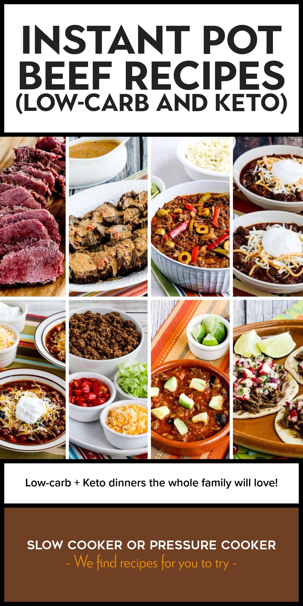 Pinterest image of Instant Pot Beef Recipes (Low-Carb and Keto)