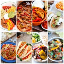 Slow Cooker or Instant Pot Fajitas collage of featured recipes.