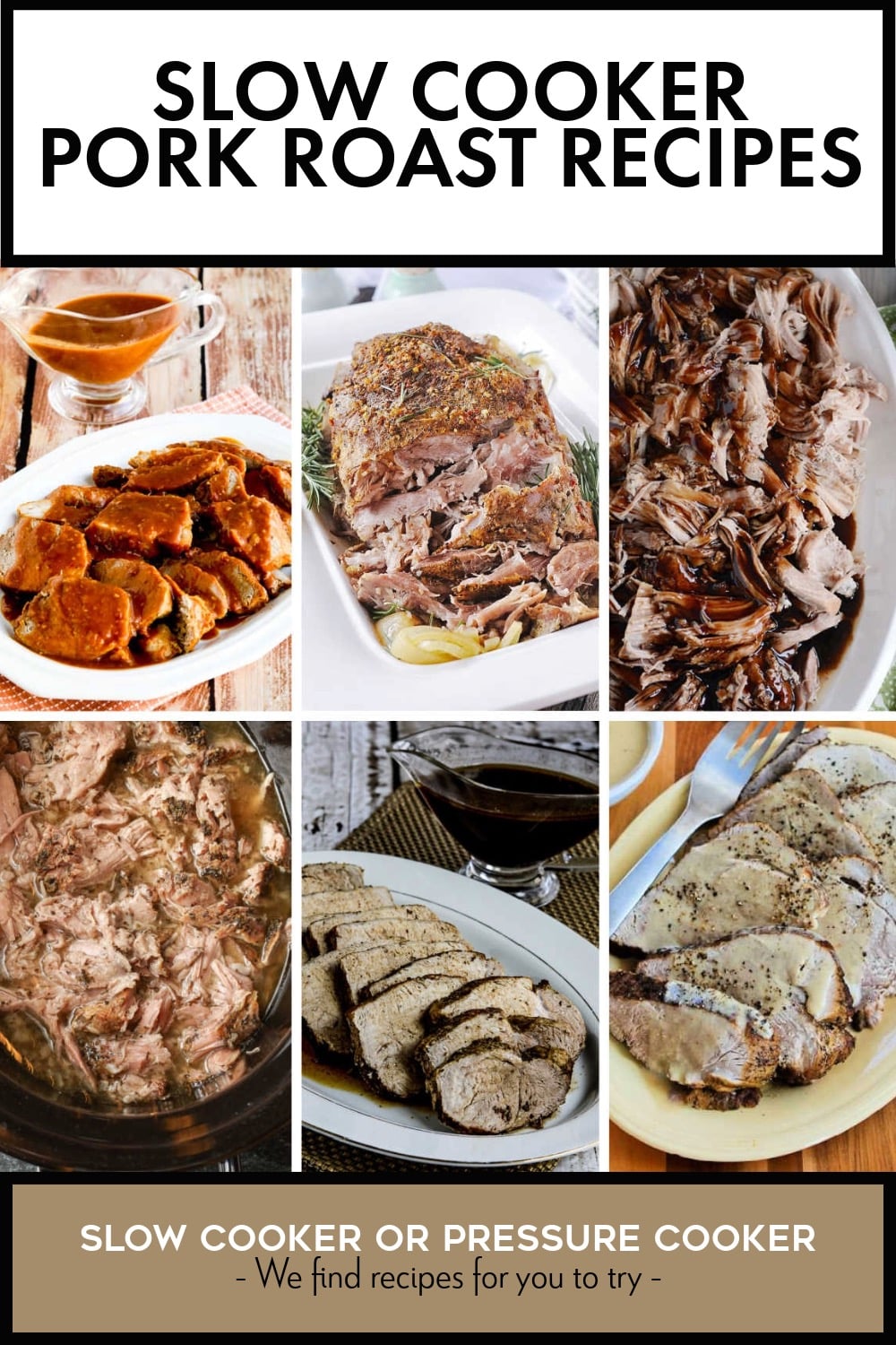 Pinterest image of Slow Cooker Pork Roast Recipes