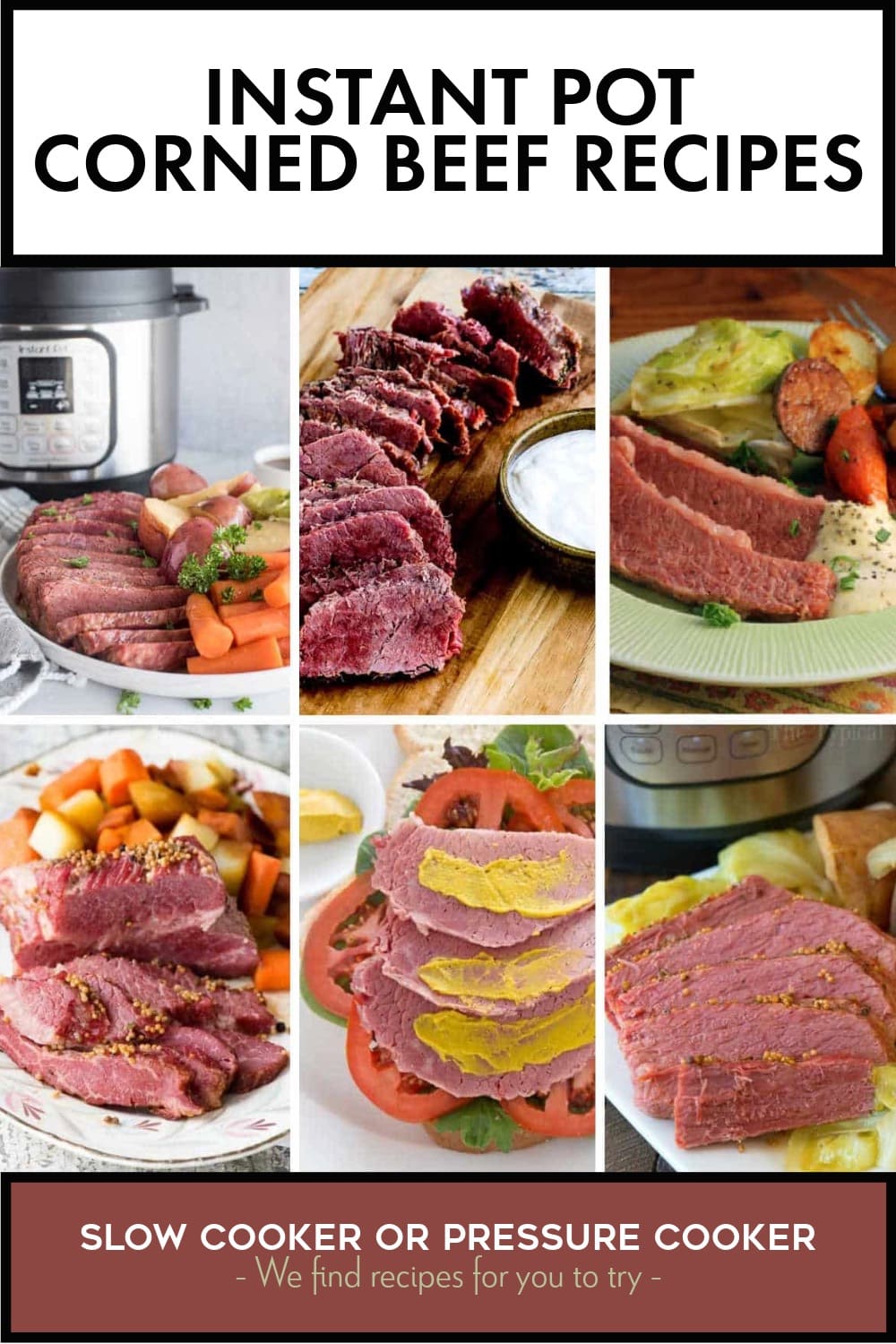 Pinterest image of Instant Pot Corned Beef Recipes