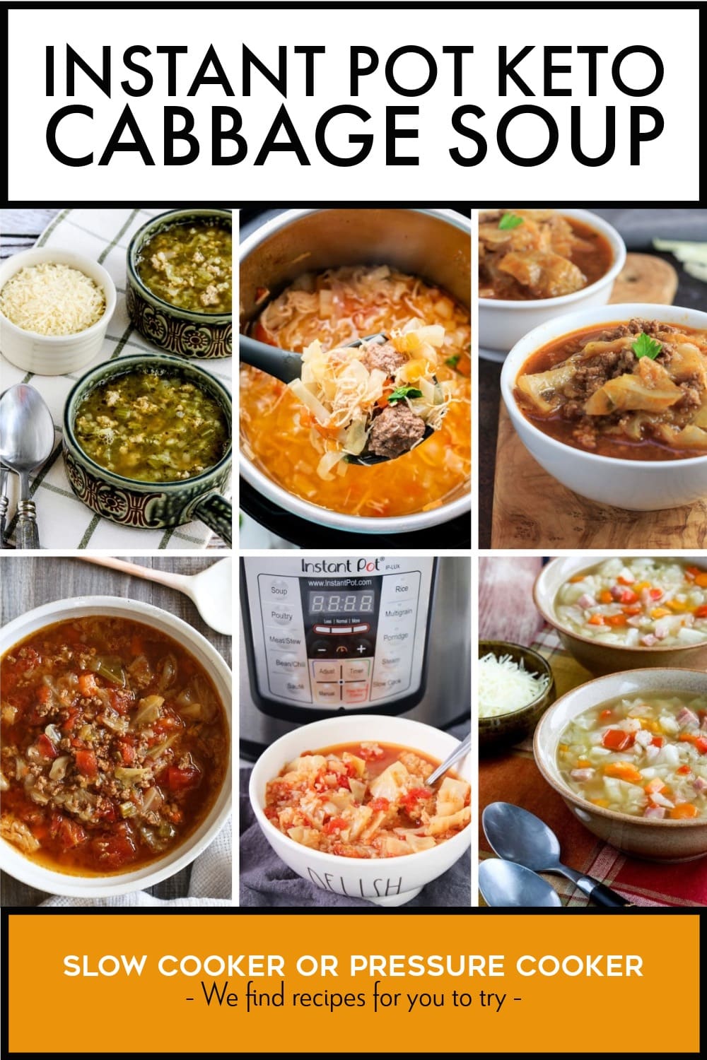 Pinterest image of Instant Pot Keto Cabbage Soup
