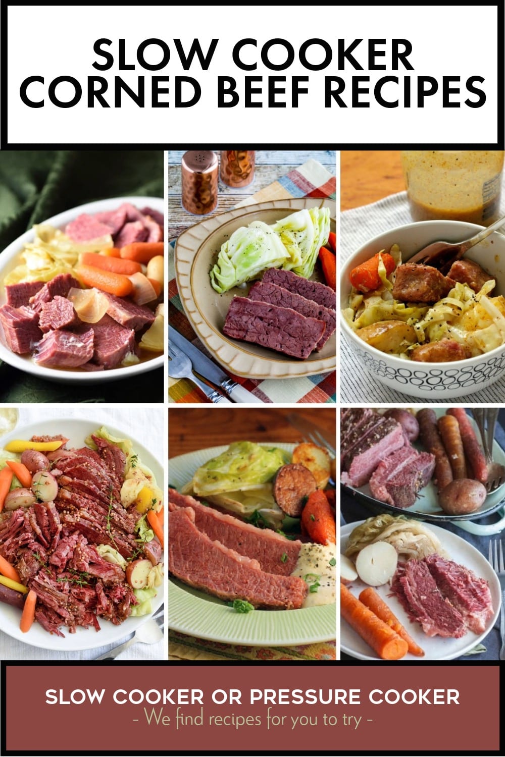 Pinterest image of Slow Cooker Corned Beef Recipes