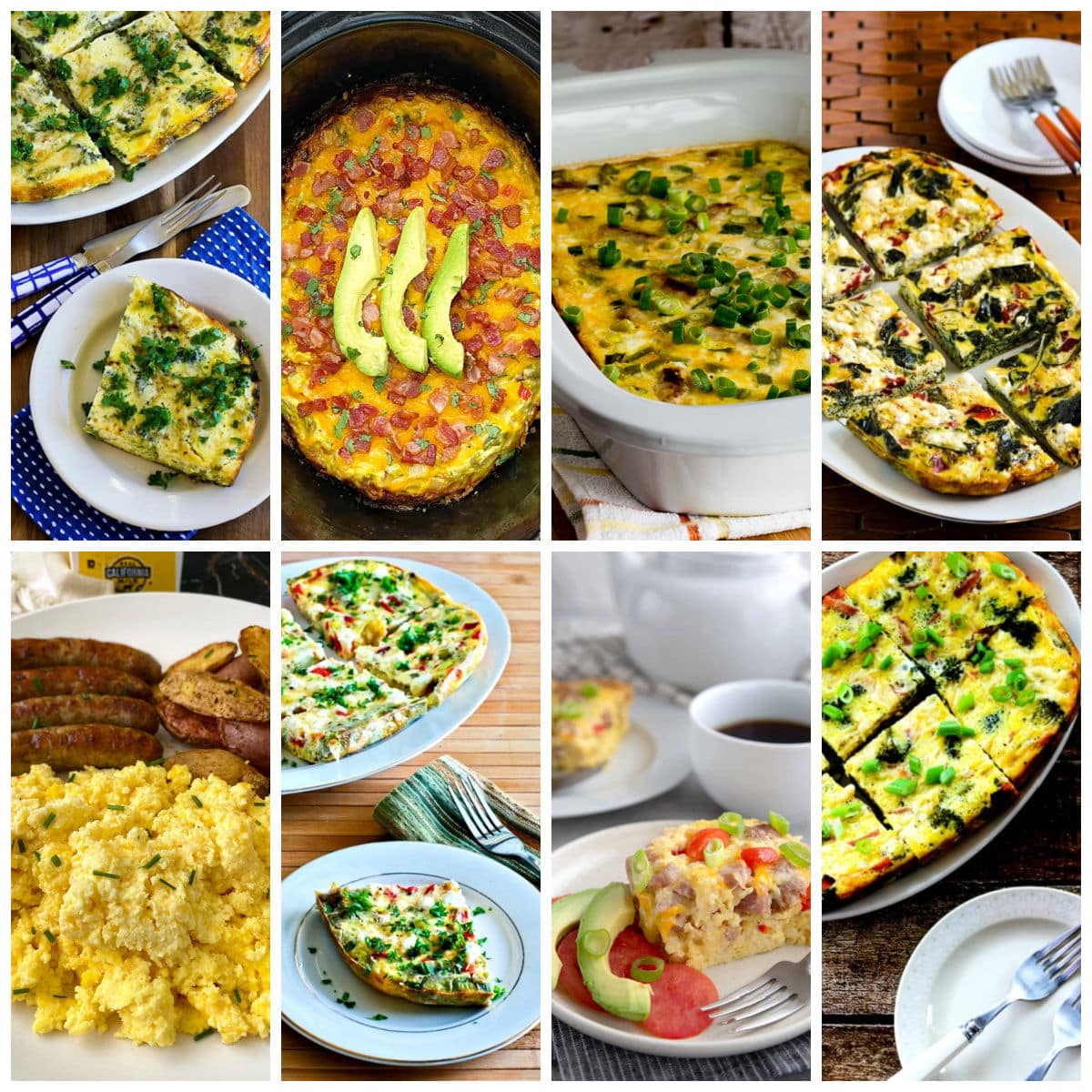 Keto CrockPot Recipes with Eggs collage showing featured recipes.