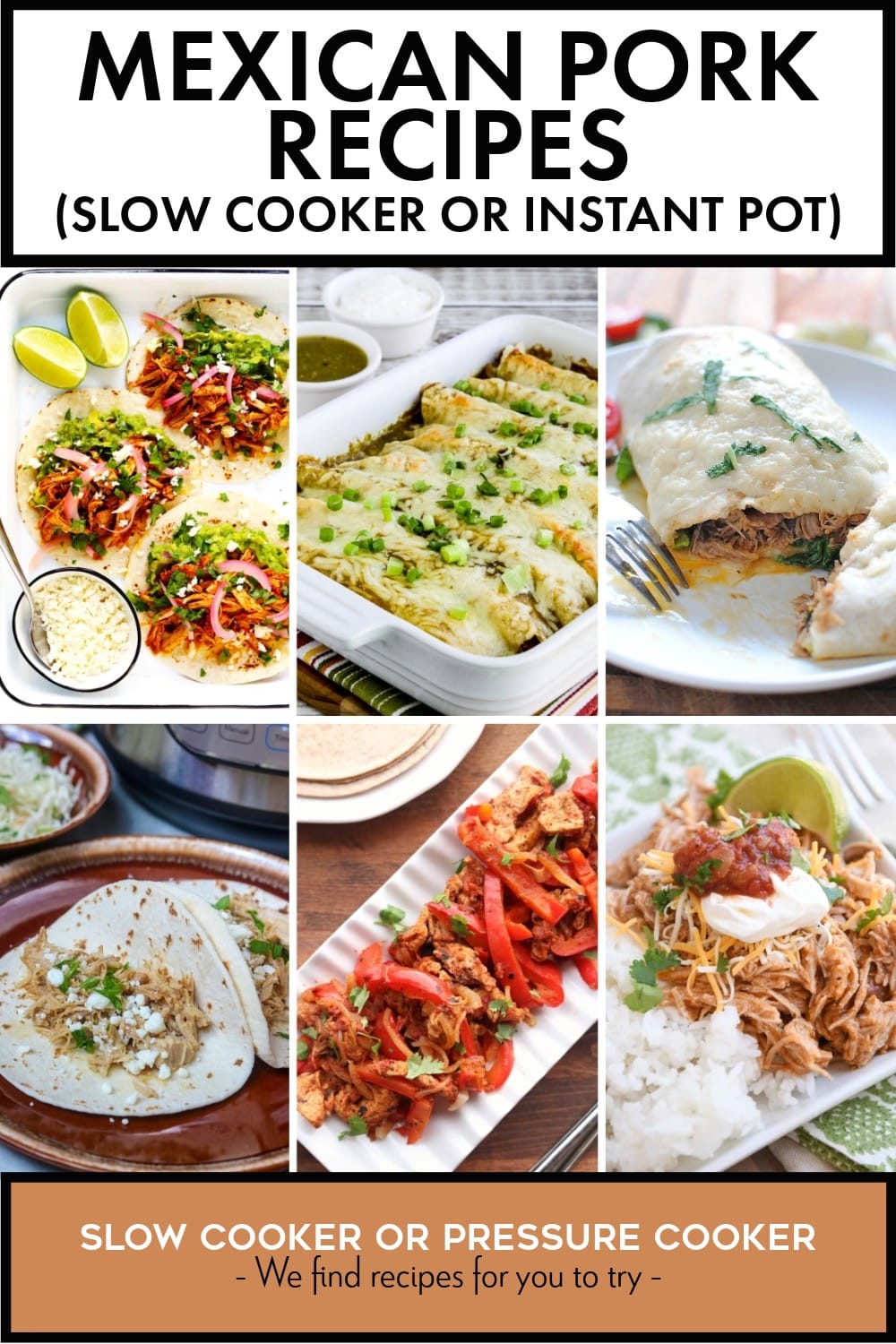 Pinterest image of Mexican Pork Recipes (Slow Cooker or Instant Pot)