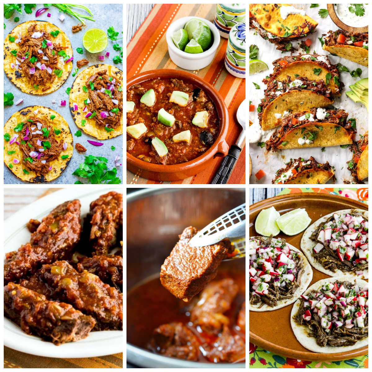 Mexican Beef Recipes collage showing featured recipes.
