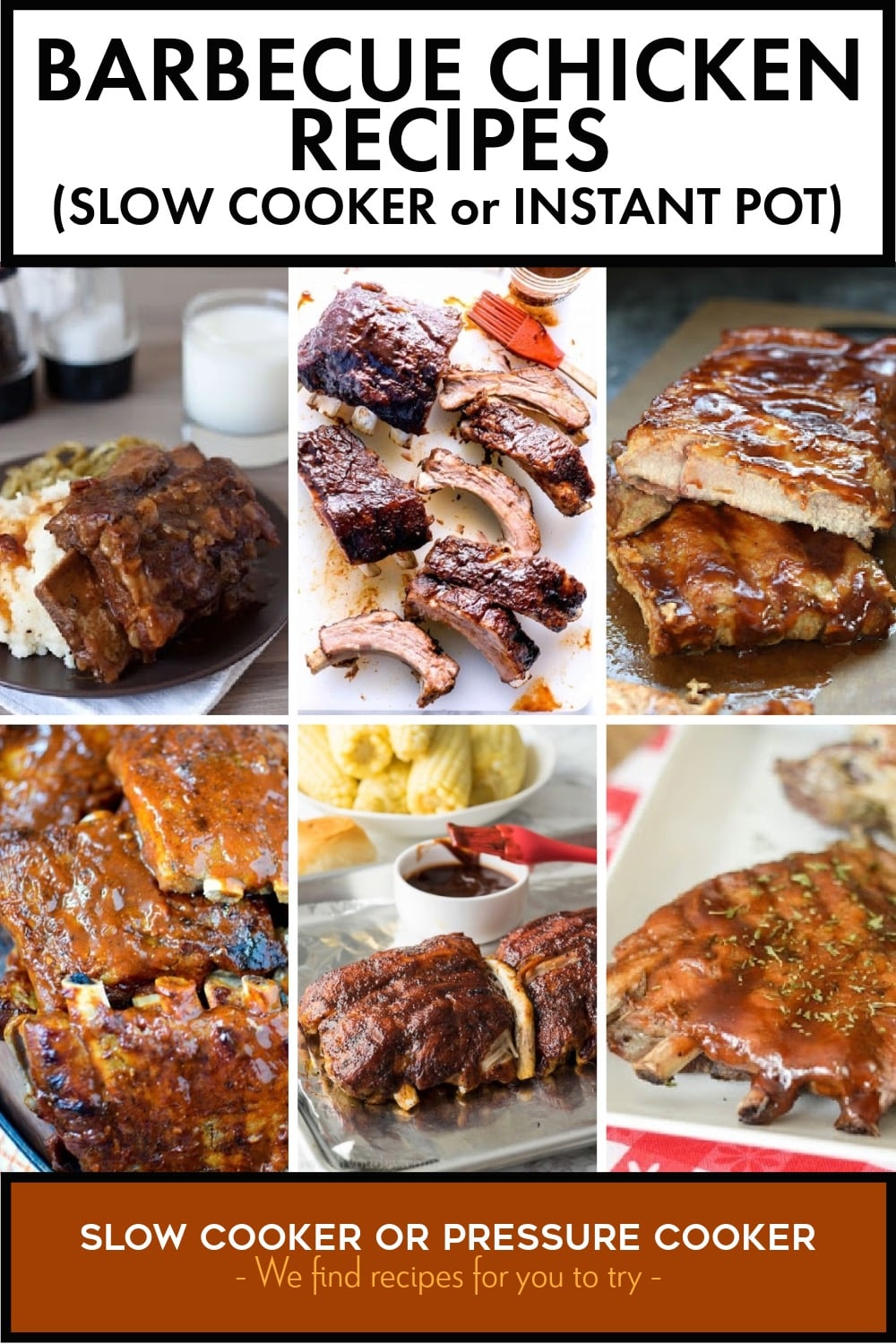 Pinterest image of Barbecue Chicken Recipes (Slow Cooker or Instant Pot)