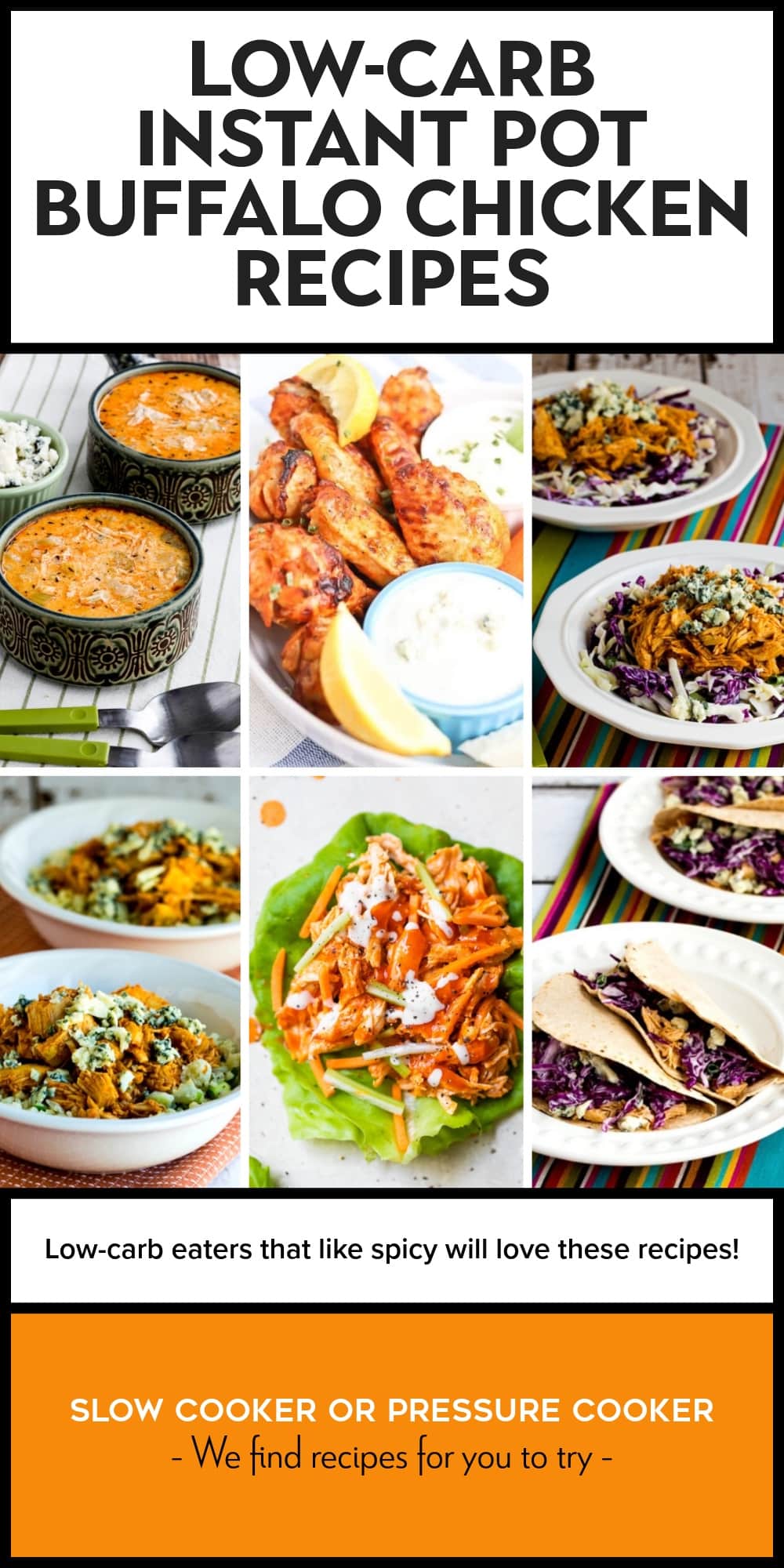 Pinterest image of Low-Carb Instant Pot Buffalo Chicken Recipes
