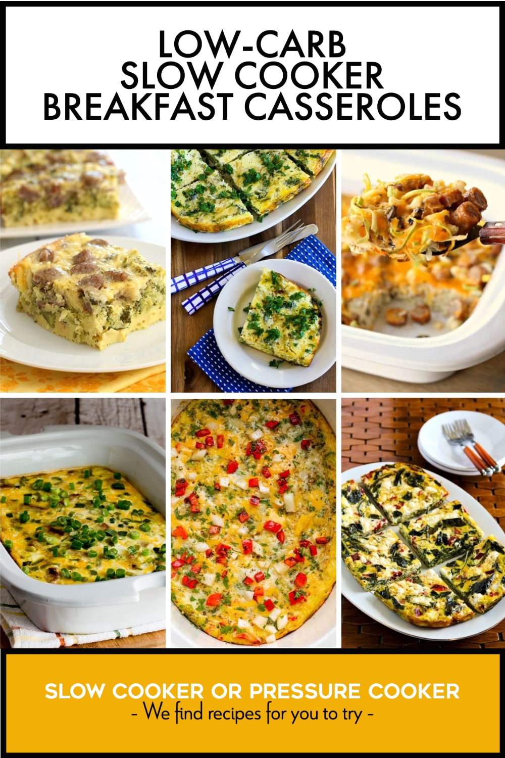 Pinterest image of Low-Carb Slow Cooker Breakfast Casseroles