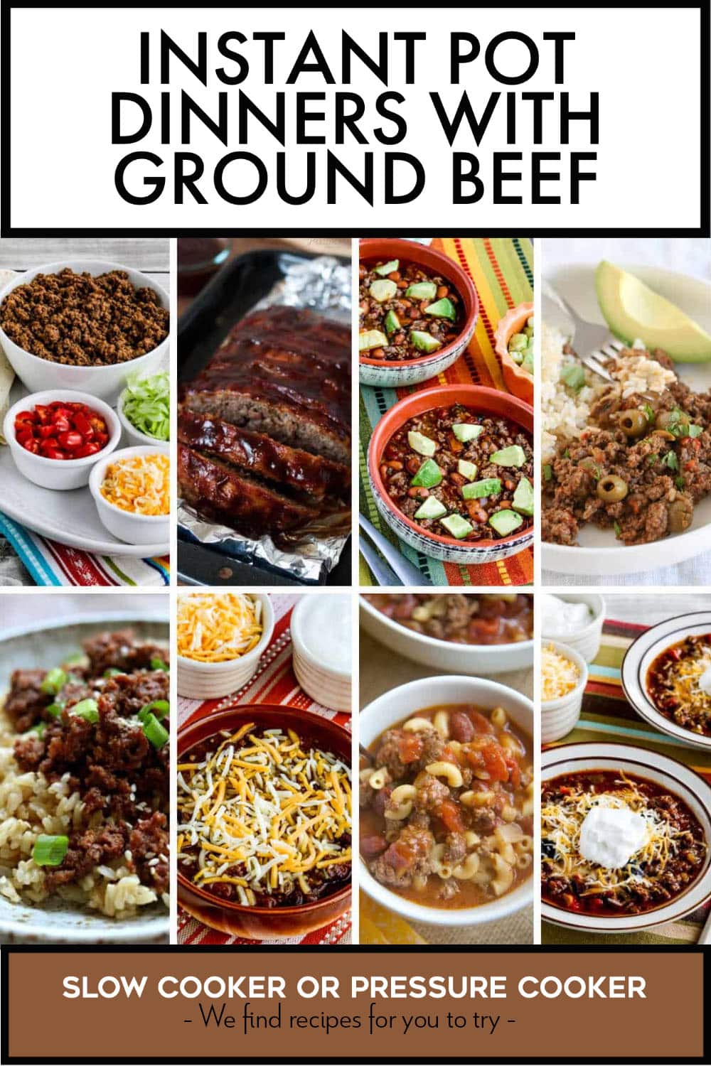 Pinterest image of Instant Pot Dinners with Ground Beef
