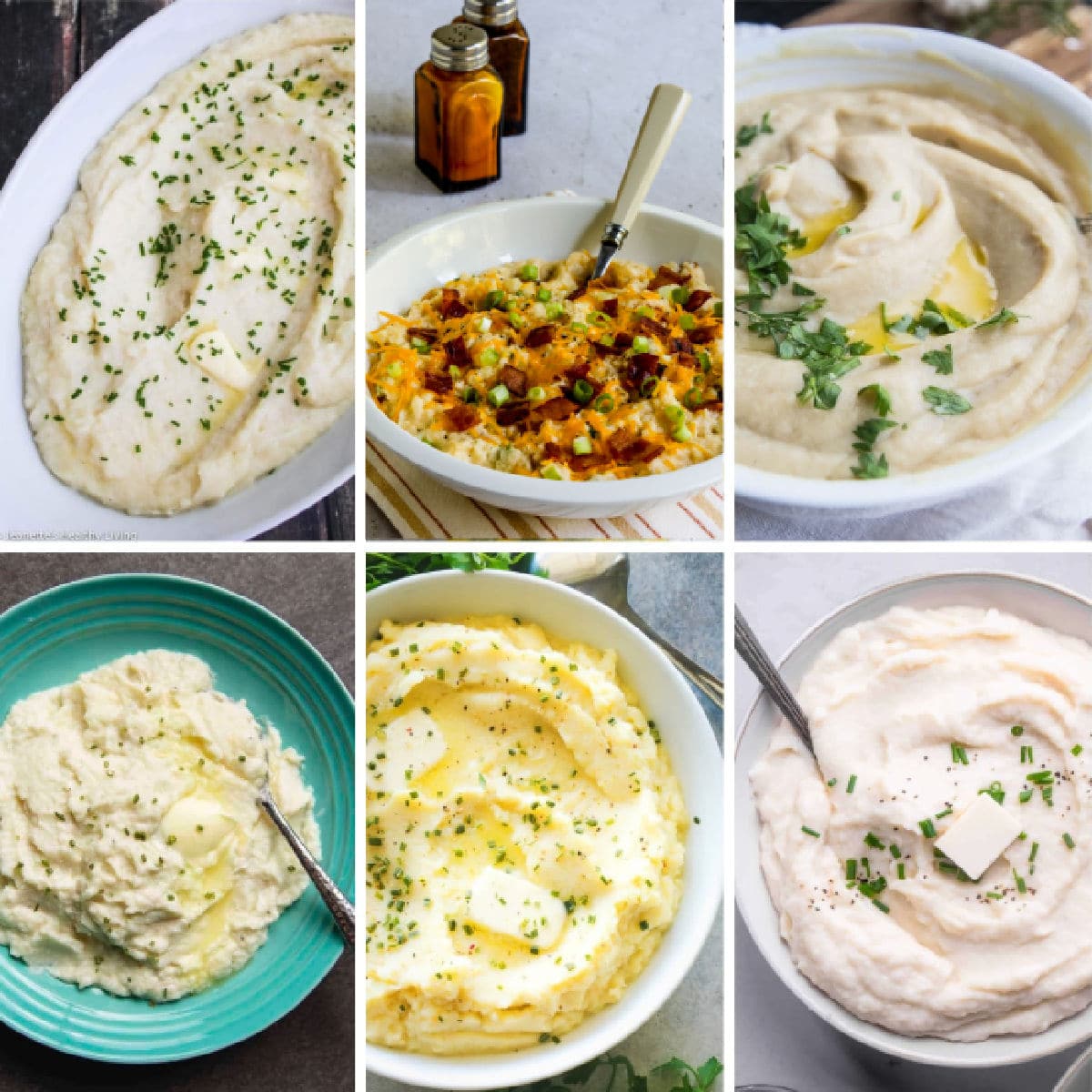 Cauliflower Mash collage of featured recipes.