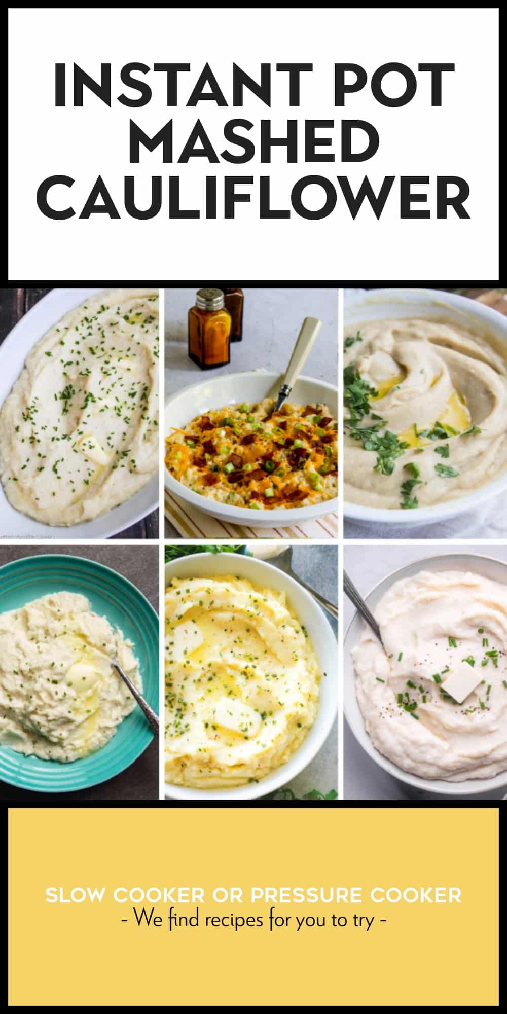 Pinterest image of Instant Pot Mashed Cauliflower