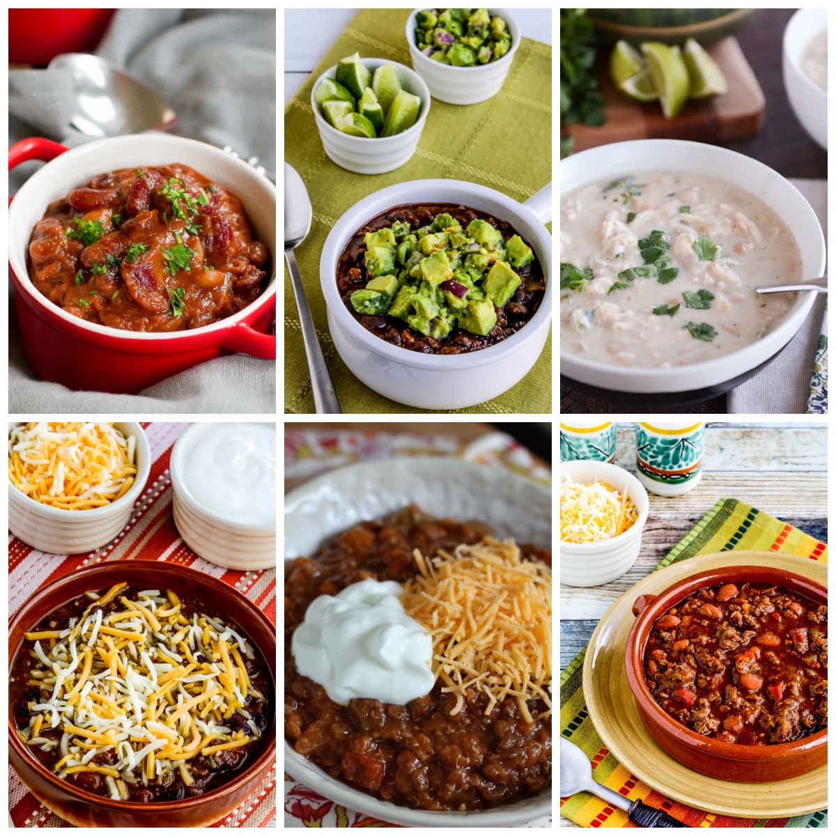 20 Slow Cooker Chili Recipes collage showing featured recipes.