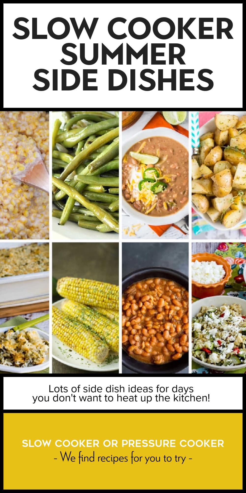 Pinterest image of Slow Cooker Summer Side Dishes