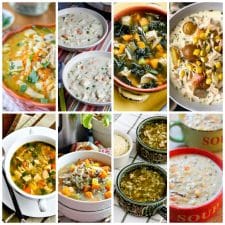 Turkey Soup Recipes collage showing featured slow cooker or Instant Pot recipes.