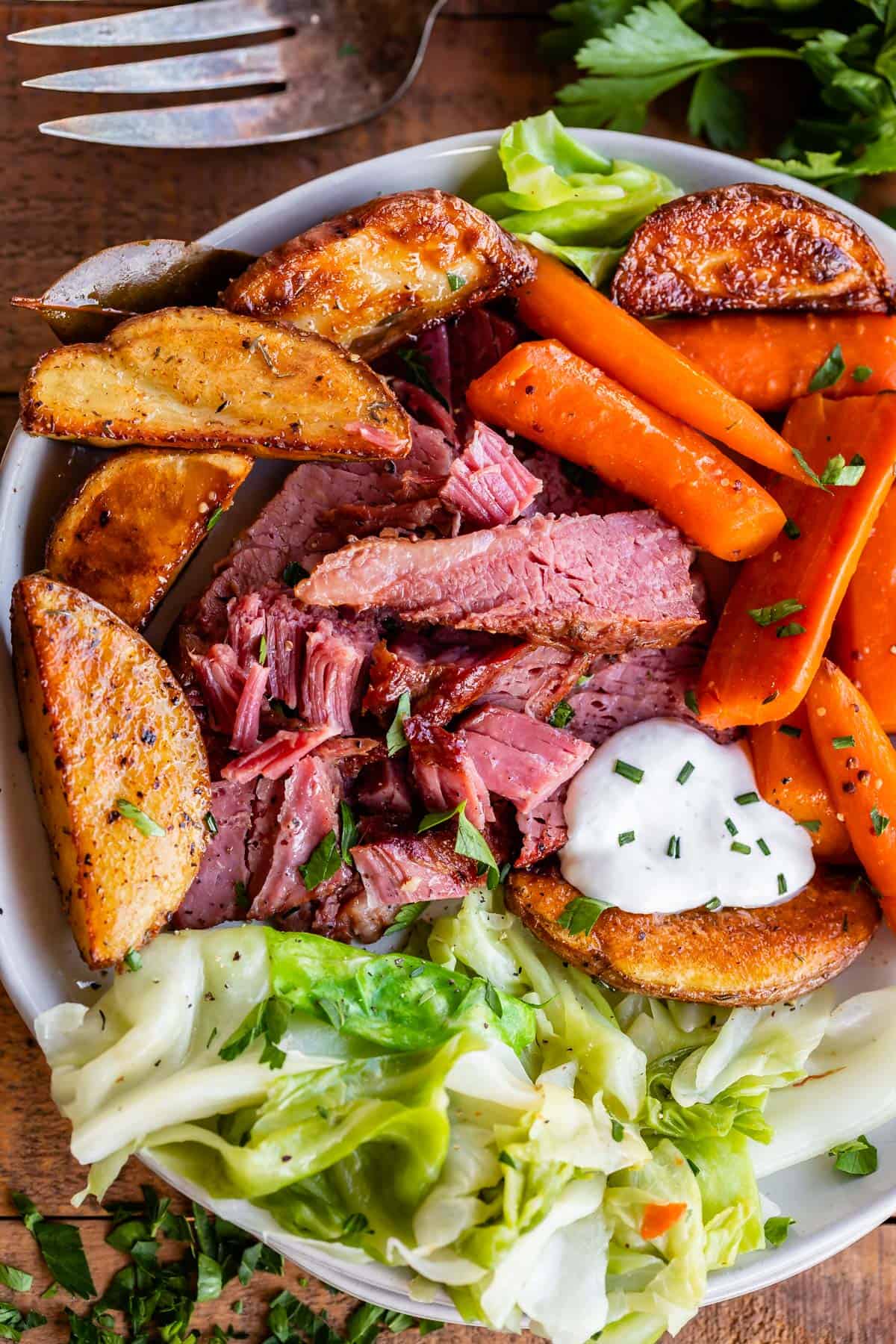 The Best Corned Beef Recipe shown on serving platter.