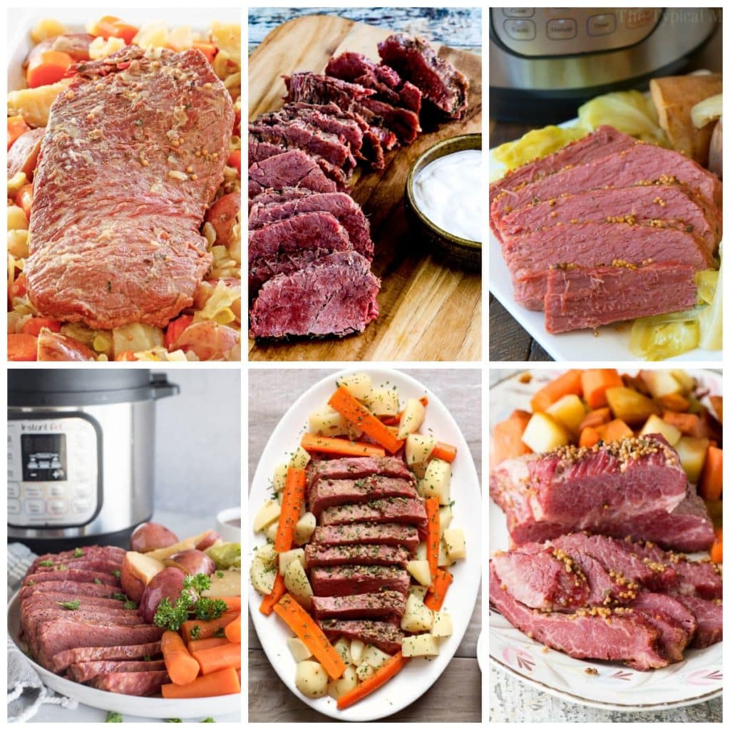 Instant Pot Corned Beef Collage of featured recipes.