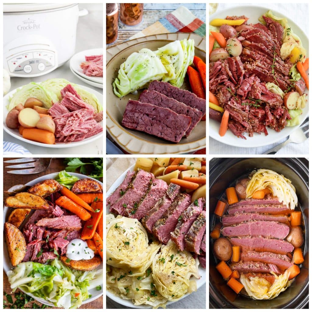 Slow Cooker Corned Beef collage showing featured recipes.