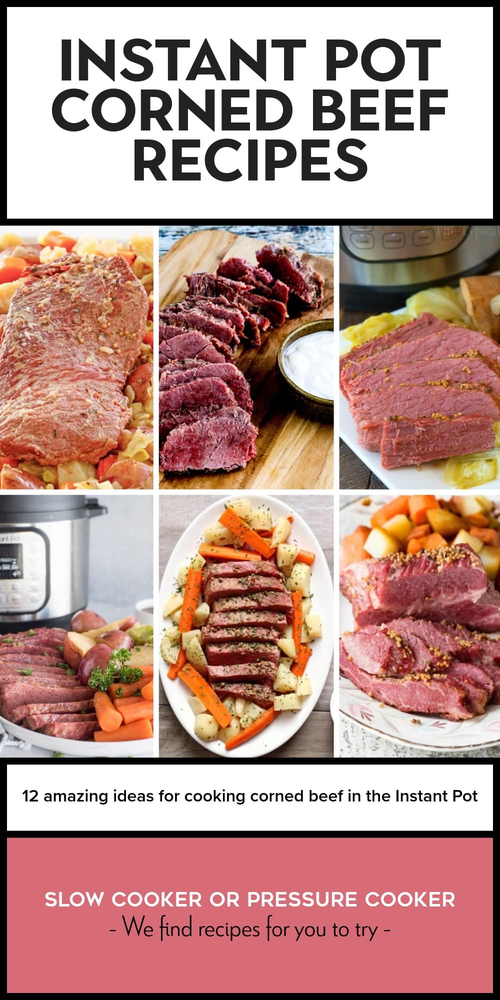 Pinterest image of Instant Pot Corned Beef Recipes